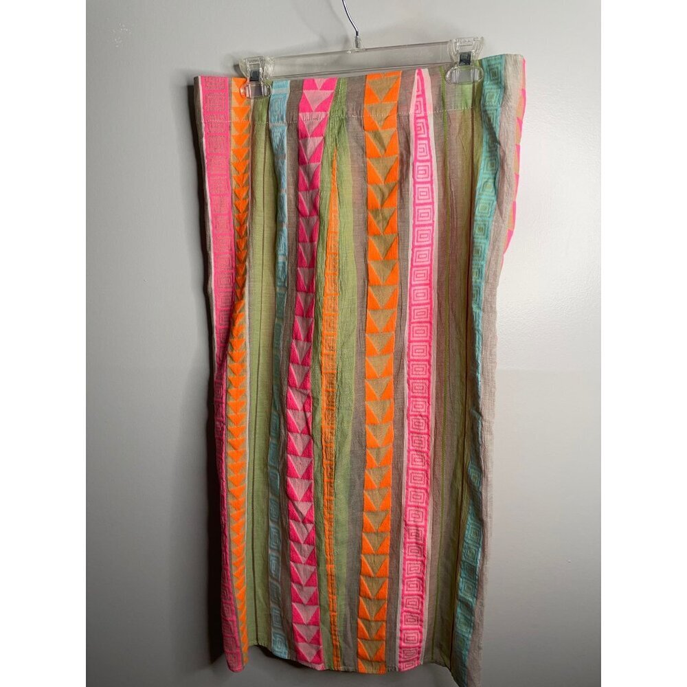 Anhropologie Devotion Twins Knot Front Midi Skirt Size S NEW Colorful - Picture 6 of 8